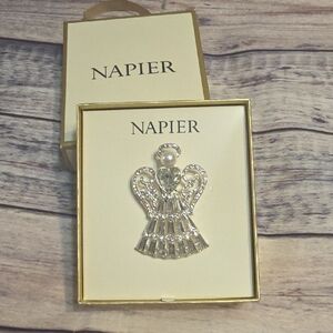 Napier Silver and Gold Angel Brooch NWT